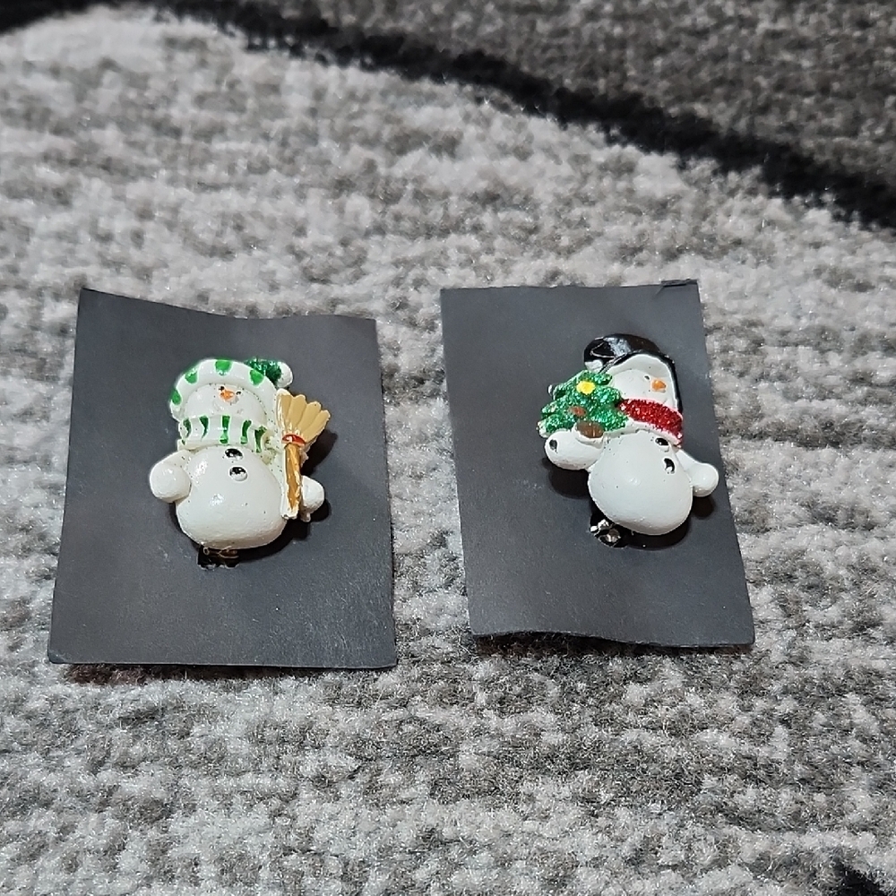 VINTAGE HANDCRAFTED SNOWMAN BROOCH PIN
